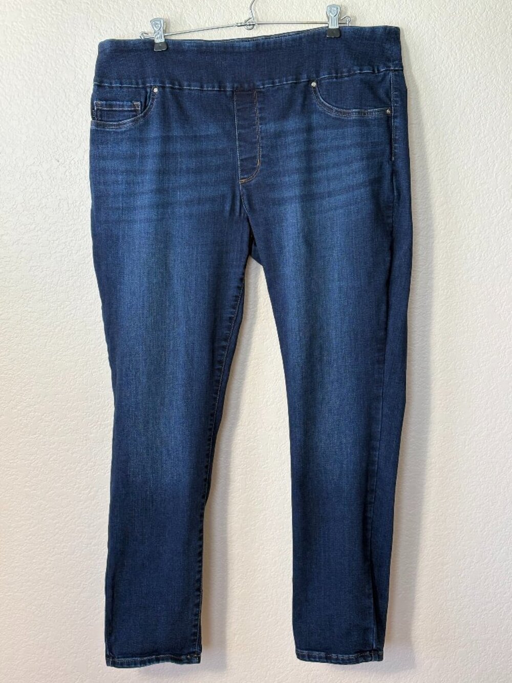 Lee Sculpting Pull On Jeans Womens 18 Medium Slim Skinny Mid Rise Stretch Denim